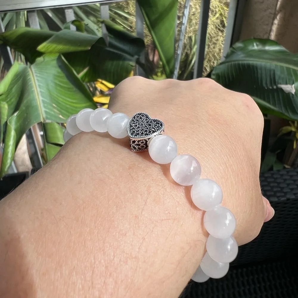 Selenite with S925 Heart Charm